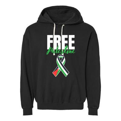 Free Palestine Gaza Palestinian Flag Garment-Dyed Fleece Hoodie