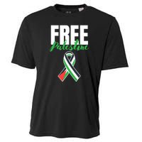 Free Palestine Gaza Palestinian Flag Cooling Performance Crew T-Shirt