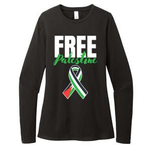 Free Palestine Gaza Palestinian Flag Womens CVC Long Sleeve Shirt