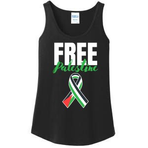 Free Palestine Gaza Palestinian Flag Ladies Essential Tank