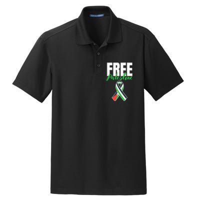 Free Palestine Gaza Palestinian Flag Dry Zone Grid Polo