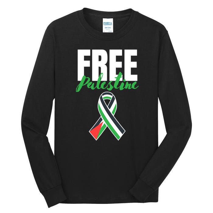 Free Palestine Gaza Palestinian Flag Tall Long Sleeve T-Shirt