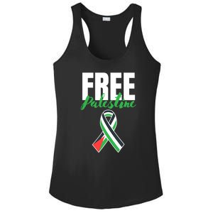 Free Palestine Gaza Palestinian Flag Ladies PosiCharge Competitor Racerback Tank