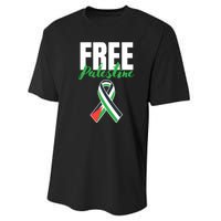 Free Palestine Gaza Palestinian Flag Performance Sprint T-Shirt