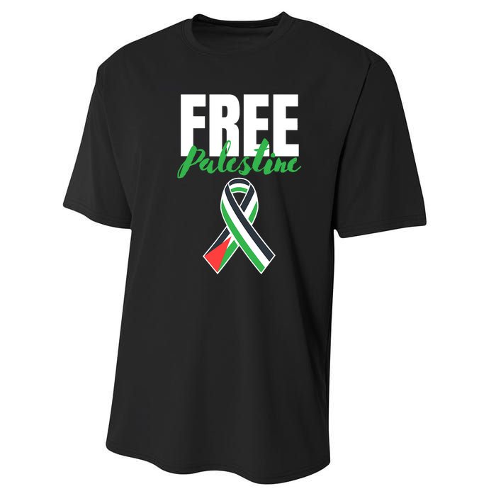 Free Palestine Gaza Palestinian Flag Performance Sprint T-Shirt