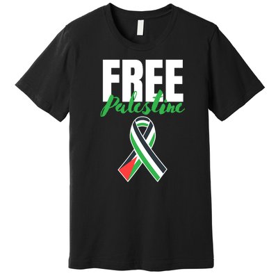 Free Palestine Gaza Palestinian Flag Premium T-Shirt