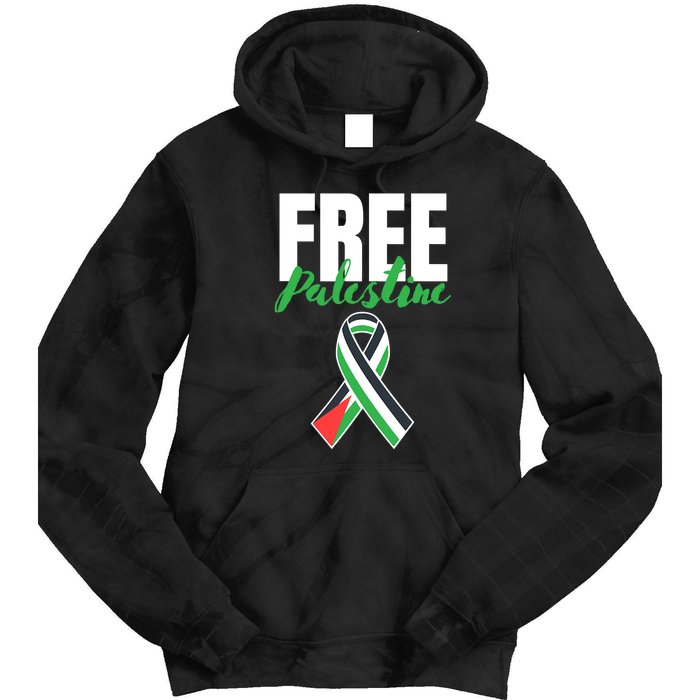 Free Palestine Gaza Palestinian Flag Tie Dye Hoodie