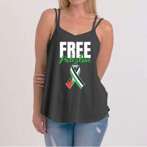 Free Palestine Gaza Palestinian Flag Women's Strappy Tank