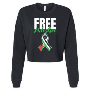 Free Palestine Gaza Palestinian Flag Cropped Pullover Crew