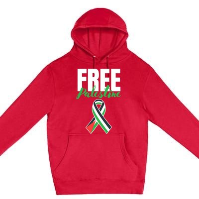 Free Palestine Gaza Palestinian Flag Premium Pullover Hoodie