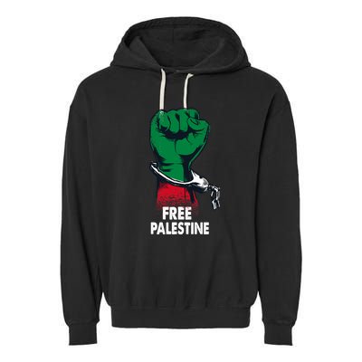 Free Palestine Gaza Palestinian Flag Garment-Dyed Fleece Hoodie