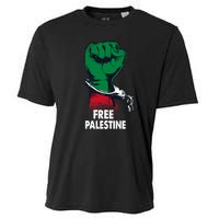 Free Palestine Gaza Palestinian Flag Cooling Performance Crew T-Shirt