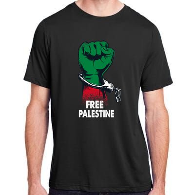 Free Palestine Gaza Palestinian Flag Adult ChromaSoft Performance T-Shirt