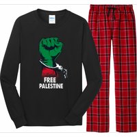 Free Palestine Gaza Palestinian Flag Long Sleeve Pajama Set