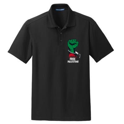 Free Palestine Gaza Palestinian Flag Dry Zone Grid Polo