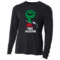 Free Palestine Gaza Palestinian Flag Cooling Performance Long Sleeve Crew