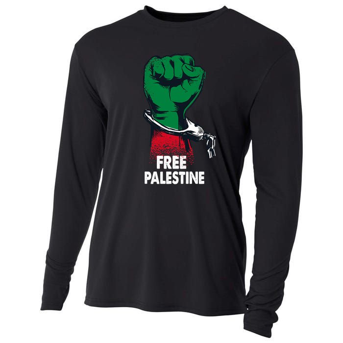 Free Palestine Gaza Palestinian Flag Cooling Performance Long Sleeve Crew