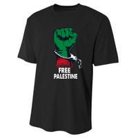 Free Palestine Gaza Palestinian Flag Performance Sprint T-Shirt