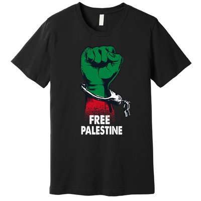 Free Palestine Gaza Palestinian Flag Premium T-Shirt