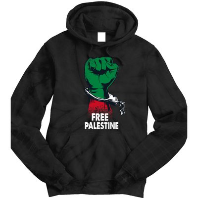 Free Palestine Gaza Palestinian Flag Tie Dye Hoodie