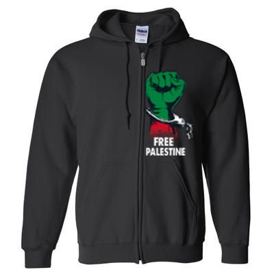 Free Palestine Gaza Palestinian Flag Full Zip Hoodie