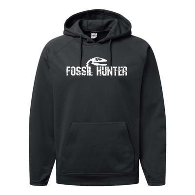 Fossilhunter Paleontology Gift Dino Performance Fleece Hoodie