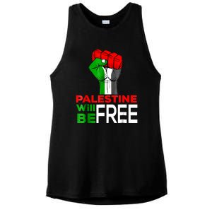 Free Palestine Gaza Palestinian Flag Ladies PosiCharge Tri-Blend Wicking Tank