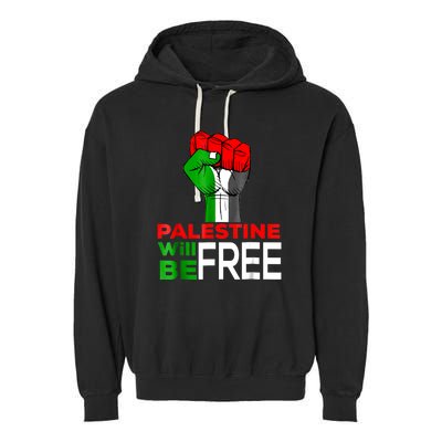 Free Palestine Gaza Palestinian Flag Garment-Dyed Fleece Hoodie