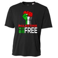 Free Palestine Gaza Palestinian Flag Cooling Performance Crew T-Shirt