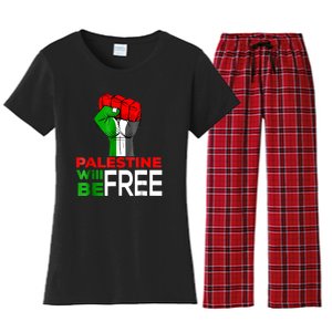 Free Palestine Gaza Palestinian Flag Women's Flannel Pajama Set