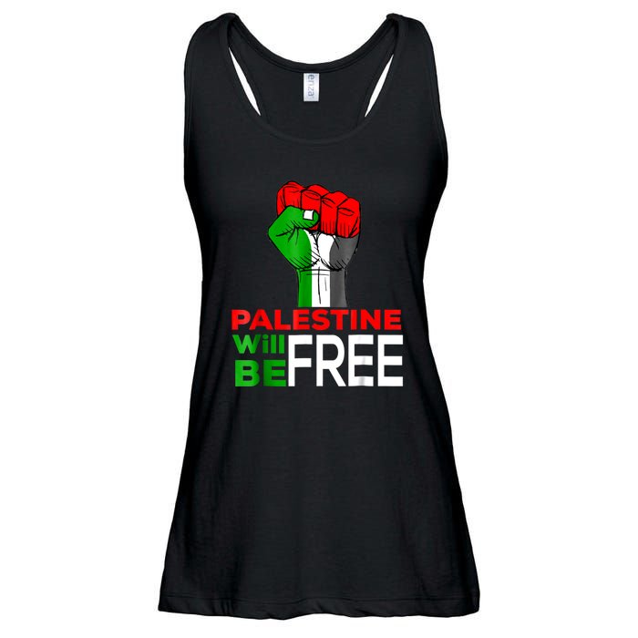 Free Palestine Gaza Palestinian Flag Ladies Essential Flowy Tank