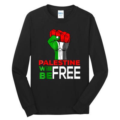 Free Palestine Gaza Palestinian Flag Tall Long Sleeve T-Shirt