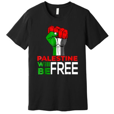 Free Palestine Gaza Palestinian Flag Premium T-Shirt