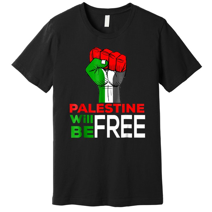 Free Palestine Gaza Palestinian Flag Premium T-Shirt