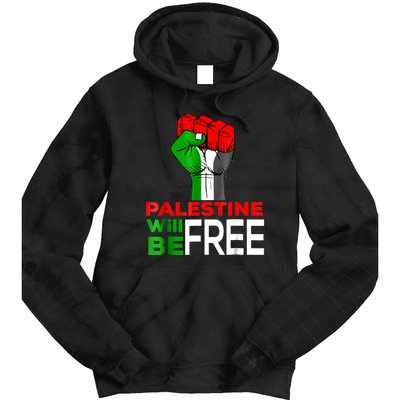 Free Palestine Gaza Palestinian Flag Tie Dye Hoodie