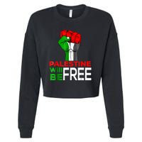 Free Palestine Gaza Palestinian Flag Cropped Pullover Crew