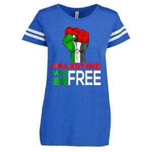 Free Palestine Gaza Palestinian Flag Enza Ladies Jersey Football T-Shirt