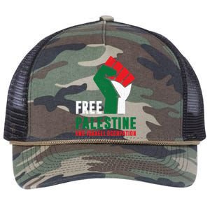 Free Palestine Gaza Freedom End Israeli Occupation Retro Rope Trucker Hat Cap