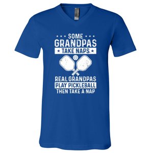 Funny Pickleball Grandpa Take Snaps Pickleball Player Gift V-Neck T-Shirt