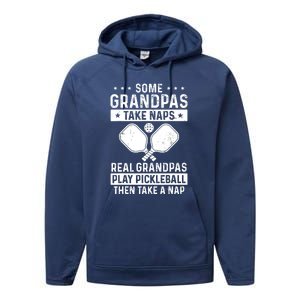 Funny Pickleball Grandpa Take Snaps Pickleball Player Gift Performance Fleece Hoodie