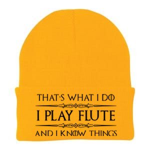 Flute Player Gifts I Play Flute Know Things Funny Music Knit Cap Winter Beanie