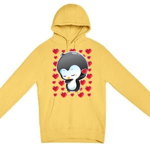 Funny Penguin Gift Valentines Day Funny Gift Cute Gift Premium Pullover Hoodie