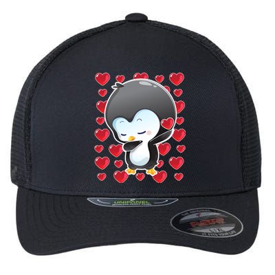 Funny Penguin Gift Valentines Day Funny Gift Cute Gift Flexfit Unipanel Trucker Cap