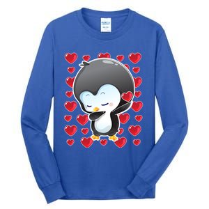 Funny Penguin Gift Valentines Day Funny Gift Cute Gift Tall Long Sleeve T-Shirt