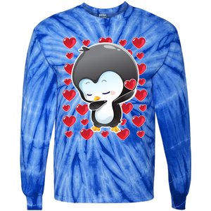 Funny Penguin Gift Valentines Day Funny Gift Cute Gift Tie-Dye Long Sleeve Shirt