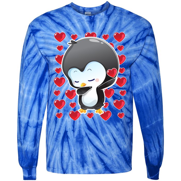 Funny Penguin Gift Valentines Day Funny Gift Cute Gift Tie-Dye Long Sleeve Shirt