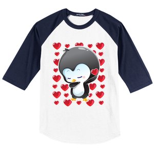 Funny Penguin Gift Valentines Day Funny Gift Cute Gift Baseball Sleeve Shirt