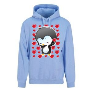 Funny Penguin Gift Valentines Day Funny Gift Cute Gift Unisex Surf Hoodie