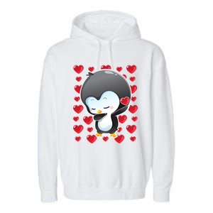 Funny Penguin Gift Valentines Day Funny Gift Cute Gift Garment-Dyed Fleece Hoodie