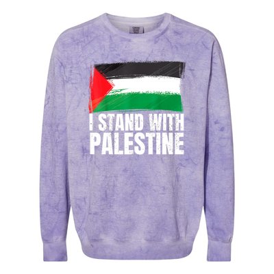 Free Palestine Gaza Palestinian Flag Colorblast Crewneck Sweatshirt